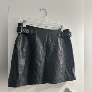 Free people vegan leather buckle skirt